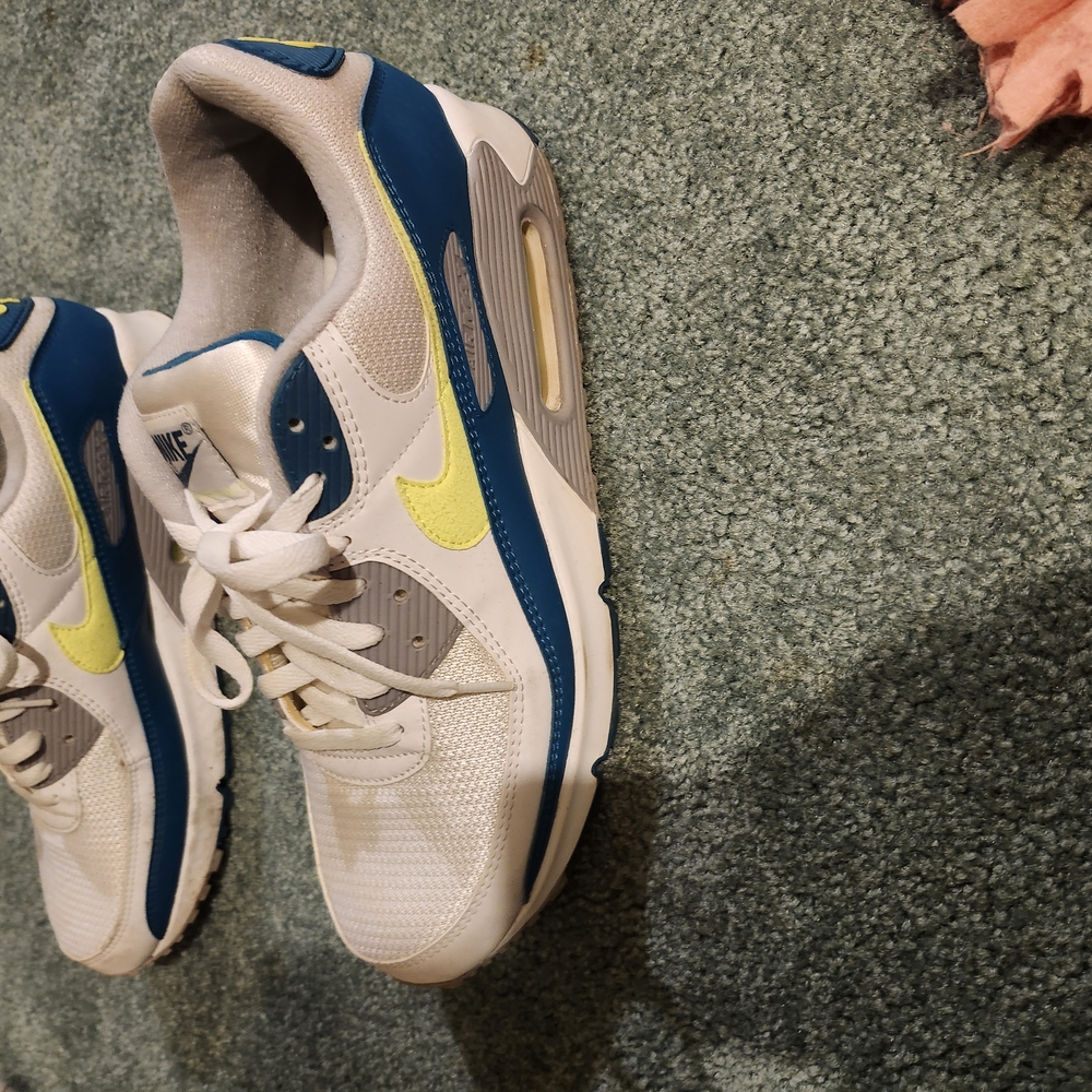 Nike Air Max Sneakers in White, Blue, and Yellow
